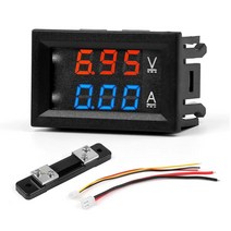 DC 4.5V-30V 100A 전압 전류 표시 사각 전압계 전류계 메타기, 1개