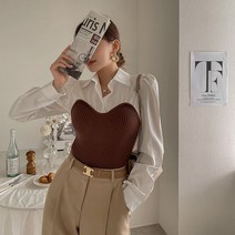 다바걸 어반리배색블라우스