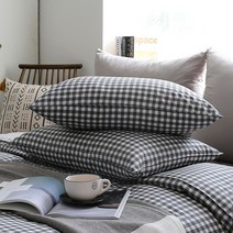 아망떼 욜로 순면2겹 체크베개커버 50x70