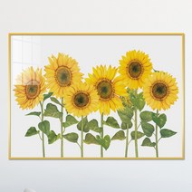 아트블루 돈 들어오는 6송이 해바라기 수채화 그림 풍수 인테리어 액자, 2번 6송이 해바라기_흰배경