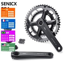 SENICX PR4 2x10 1112 속도 도로 자전거 크랭크 세트 체인셋 체인 휠 프로텍터 165mm170mm 175mm BB24MM, PR4 BB386+165mm+50-34
