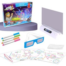 DIY 몬테소리 드로잉 보드 LED 조명 효과 퍼즐 매직 3D 패드 펜 그림 그리기 교육 장난감 크리스마스 선물, 02 astronaut