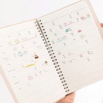 만년형 고급 데일리 플래너 스케줄러 (회사 업무용 추천/일정관리 업무기록에 좋은 라인/자유로운 기록 블랭크/월간 6개월 일간 4개월), 6. 클로버 그린