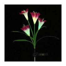 엠케이유통 LED 태양광 정원 백합 꽃등 (97377) 레인보우 화단 산책로 계단 실외 꽃길 조명 조화 베란다 꾸미기, 퍼플