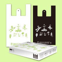 친환경 생분해비닐봉투 자연분해손잡이봉투 썩는비닐 5L/300/매 대용량 사이즈다양 다용도로 사용하기좋음 휴지통 속봉투, 검정, 5l, 1개