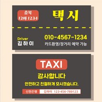 택시 명함 개인택시 TAXI 카드 디자인 심플 제작, 86mmx52mm, 일반지(스노우지250g)코팅 500매, 기본(사각)