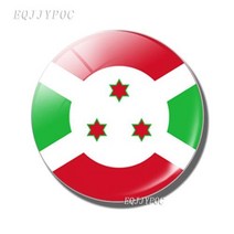 국가 국기 에티오피아 에리트레아 소말리아 지부티 케냐 탄자니아 우간다 르완다 부룬디 세이셸 30mm 유리 냉장고 자석 장식, Burundi