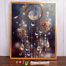 랜턴 드림 캐처 풍경 크로스 스티치 DIY 자수 패턴 수제 수공예 취미 쥬얼리 판매실 장식, HMA92527+80x100cm+11CT Cotton
