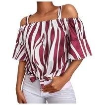 화이트 블랙 셔츠 레이스 오프숄더 블라우스 오프 숄더 스트라이프 프린트 나비 넥타이 플레어 슬리브 슬래시 넥 탑 튜닉 여름 캐주얼 루즈한 용