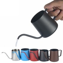 모카포트 인덕션 동주전자 핸드드립 스테인레스 바리스타 손 세척 냄비 non-stick, 블랙 350ml