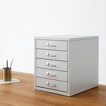 5칸서랍 사무용 A4 철제캐비넷 소품정리장 정리함, 다크그레이