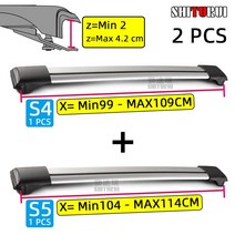 루프캐리어 유니버설 도난 방지 잠금 카약 서핑 보드 루프 랙 크로스바 2 개 토요타 포드 닛산 쌍용 기아용, 13 S5-S4
