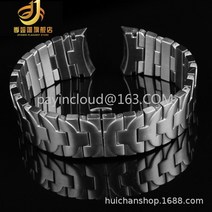 Peinahai PAM441111 시계 밴드 남성용 팻 씨 스틸 나비 버클 핸드 워치 체인 22 MM, 03 24mm black