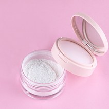 [허브스프레이] 가루 파우더 용기 15g(퍼프없음) 검정 흰색 뷰티용품 거울 포함, 가루 파우더 핑크캡 15g(퍼프없음)-품절