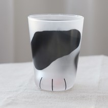 코코네코 엄마 고양이발컵 유리컵 300ml 마니또 신혼부부 집들이선물, 1개, 부티(검정색)
