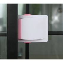 키밍 원터치 미닫이 안전잠금장치 창문스토퍼 도어락, 브라운