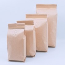 바이올팩키지 커피봉투 크라프트 M자봉투 100매 아로마밸브부착형, 1kg