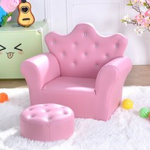 해외 어린이 소파 귀여운 왕관 아기 일인용 T255247 유아소파, 연핑크