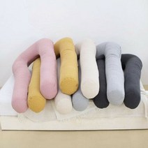 HS라이프 베개 필로우 목쿠션 배개 숙면 U자 누빔 바디 긴 롱, 핑크