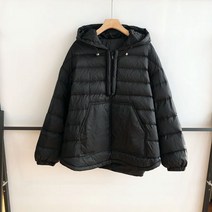 여성 경량 누빔 아노락 숏 패딩 아우터 후드 점퍼 오렌지 베이지 블랙 옐로우 레드 스트릿