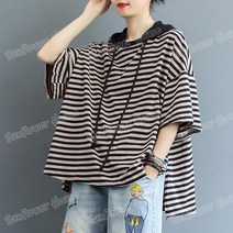 큰언니 여성용 빅사이즈 반팔 후드티셔츠 BS04205#