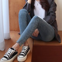 수비진 SP7158 투버튼 허리스판 스키니진 여성청바지 허리스판 스키니진 스키니핏