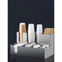 종이컵 홀더 스테인리스 일회용컵 보관함 랙 정리대, 3중 9그리드