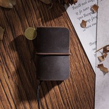 가죽다이어리 빈티지 수첩 만년 일기장 미니 빈티지 수제 가죽 메모장 휴대용 여행 일기 저널 플래너 일, 03 coffee