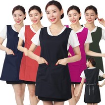 레뷰가운 WAE216 앞뒤 끈묶음 원피스앞치마 카페 식당 주방 서빙 바리스타 앞치마, WAE216 퍼플, 1개
