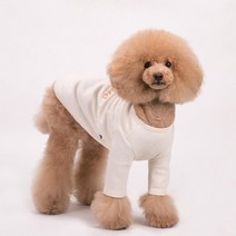 오가닉 댕댕이 긴팔 강아지옷티셔츠 반려견티셔츠 강아지데일리룩 푸들 말티푸 옷, S