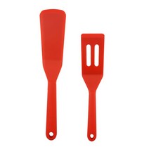 2PCS 실리콘 주걱 세트 비스킷 튀긴 계란 스테이크 팬 작은 주방 도구 요리 냄비, [02] Red