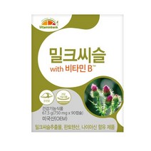 비타민뱅크 밀크씨슬 플러스 비타민B 90캡슐, 1통, 750ml, 1개
