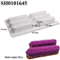 수제 디저트 실리콘 몰드 틀 긴 스트립 무스 금형 입체 모양 포도와 벌집 베이킹 도구 케이크 플라스틱 절단 다이 과자 트레이, SH0101646, 1개