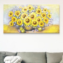부자되는 재물복 해바라기액자 유화그림 12종 돈들어오는그림, 해바라기 바구니