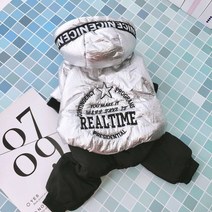 강아지를위한 실버 점프 슈트 두꺼운 애완 동물 까마귀 파카 겨울 강아지 옷 따뜻한 네 다리 작업 바지 강아지 슈나우저 10a, 푸른, l