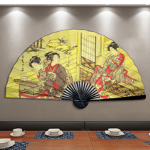 대형 부채 일식집 장식소품 홈 인테리어 벽걸이 공예부채, 내추럴 2.2m
