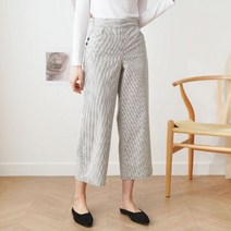 겟잇미 버튼 스트라이프 줄지 와이드 팬츠