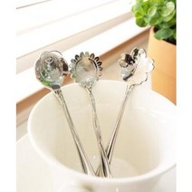 예쁜 꽃모양 티스푼 (벚꽃 해바라기 장미), 1개
