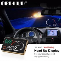 x6 자동차 obd2 ii hud 헤드 업 디스플레이 3 인치 과, 금