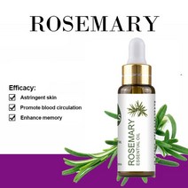 퓨어 천연 라벤더 에센셜 오일 디퓨저 10ml 유칼립투스 레몬 자스민 민트 제라늄 로즈 티 트리 아로마, [01] 10ml, [12] Rosemary Oil