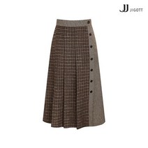JJ지고트 믹스 체크 울 플리츠 스커트 GMBP0SK20