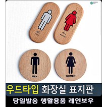 레스토랑 화장실 나무 질감 표지판 미시오 생활소품 고정문 당기세요 CCTV설치안내문 흡연금지, 원형 남