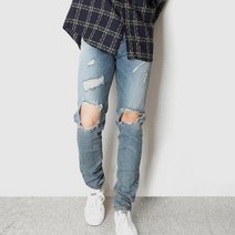 소포라 롱바지 입고 싶은 6만원대 선물 매력의 빈티지 무릎 데미지 포인트 중청진 E-1751818
