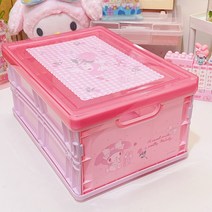 산리오 접이식 시나모롤 보관 수납장 쿠로미 수납박스 소품정리함 마이멜로디, 32*21*3.5개, B