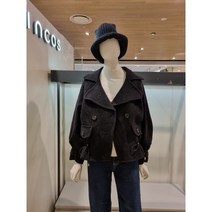 [코인코즈](DK1WD603)더블 버튼 카라넥 밑단 셔링 캐주얼 가디건