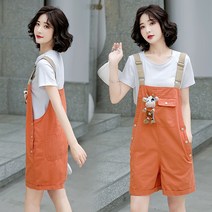 여름 와이드 멜빵 숏 점프슈트 투피스 슬림해 보이고 날씬해 보이고