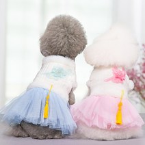 딸구네댕댕이옷짱 강아지 설 추석 명절 한복 복주머니 올인원, 핑크