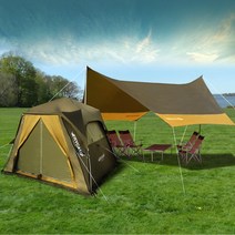 트라이캠프 사계절 쉘터 대형텐트+헥사타프+매트+방습시트
