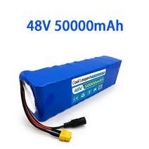 2발킥보드 방수 48V 50Ah 13S3P 리튬 이온 배터리 팩 1000w BMS 충전기가 있는 546v 자전거 스쿠터에 적, 03 48V 50000mAH x1pcs
