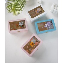 곰돌이 미니 보석함 오르골 (4color), 핑크(딸기)